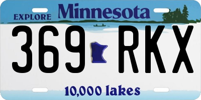 MN license plate 369RKX