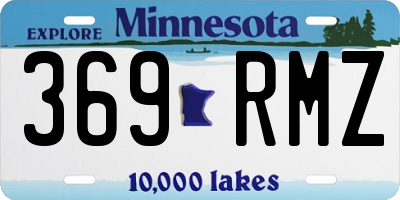 MN license plate 369RMZ