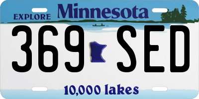 MN license plate 369SED