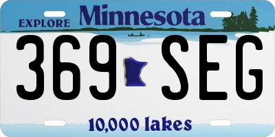 MN license plate 369SEG