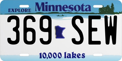 MN license plate 369SEW