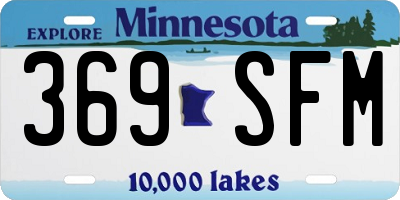 MN license plate 369SFM