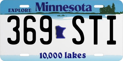 MN license plate 369STI