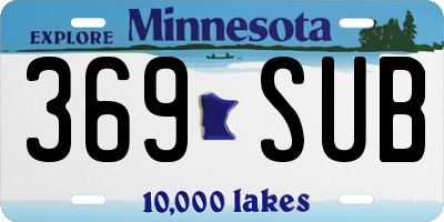 MN license plate 369SUB