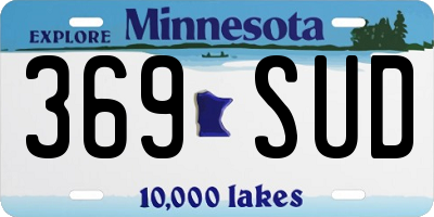 MN license plate 369SUD