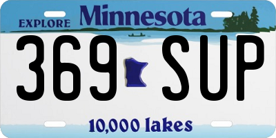 MN license plate 369SUP