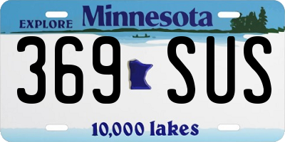 MN license plate 369SUS