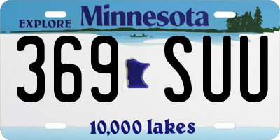 MN license plate 369SUU