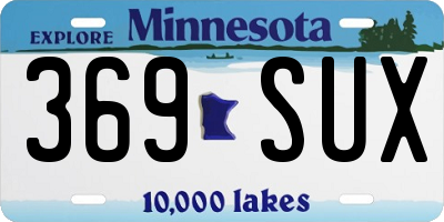 MN license plate 369SUX