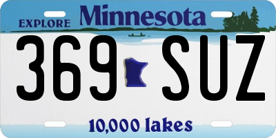 MN license plate 369SUZ