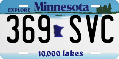 MN license plate 369SVC