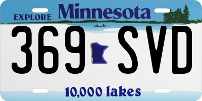 MN license plate 369SVD