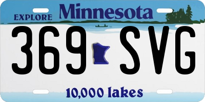 MN license plate 369SVG