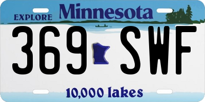 MN license plate 369SWF