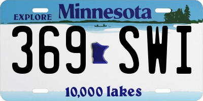 MN license plate 369SWI