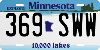 MN license plate 369SWW