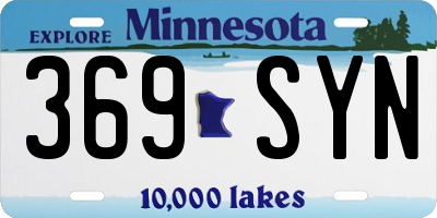 MN license plate 369SYN