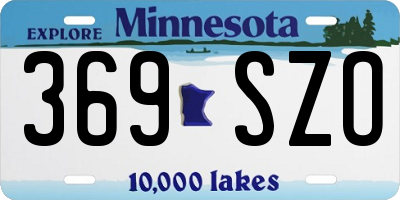 MN license plate 369SZO