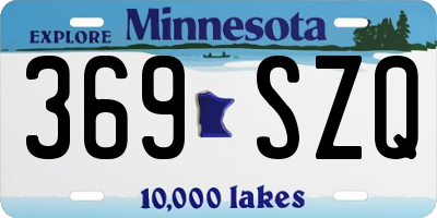 MN license plate 369SZQ