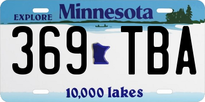 MN license plate 369TBA