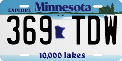 MN license plate 369TDW