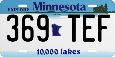 MN license plate 369TEF