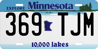 MN license plate 369TJM