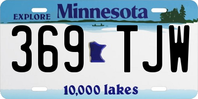 MN license plate 369TJW