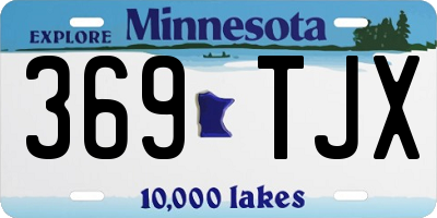 MN license plate 369TJX