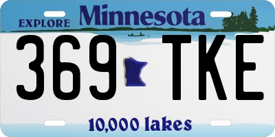 MN license plate 369TKE