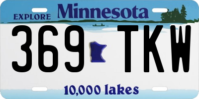 MN license plate 369TKW