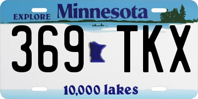 MN license plate 369TKX