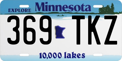 MN license plate 369TKZ