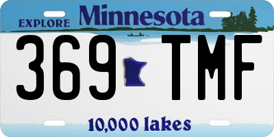 MN license plate 369TMF