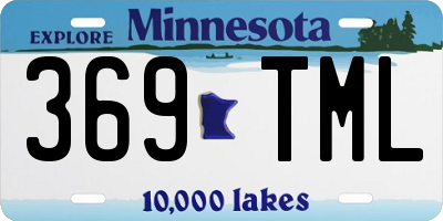 MN license plate 369TML
