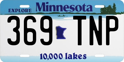 MN license plate 369TNP