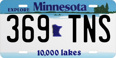 MN license plate 369TNS