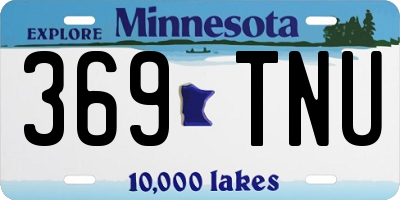 MN license plate 369TNU