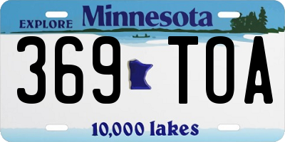 MN license plate 369TOA