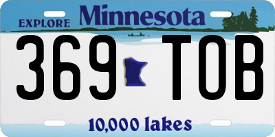 MN license plate 369TOB