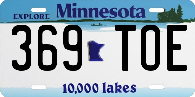 MN license plate 369TOE