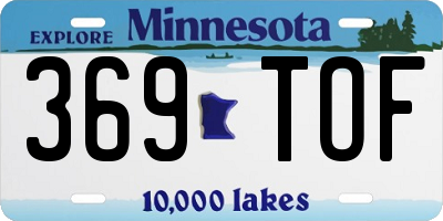 MN license plate 369TOF