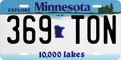 MN license plate 369TON
