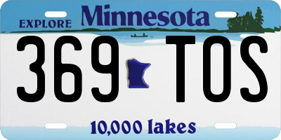 MN license plate 369TOS