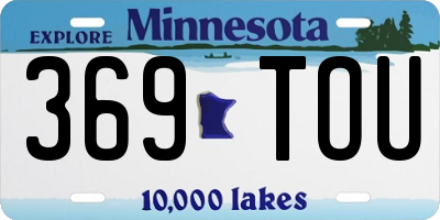 MN license plate 369TOU