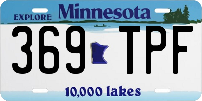 MN license plate 369TPF