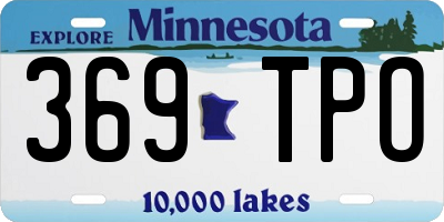 MN license plate 369TPO