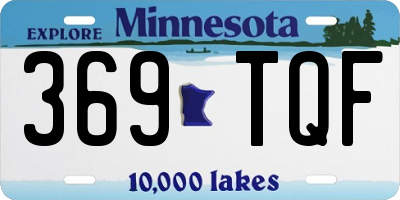 MN license plate 369TQF