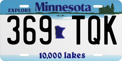 MN license plate 369TQK