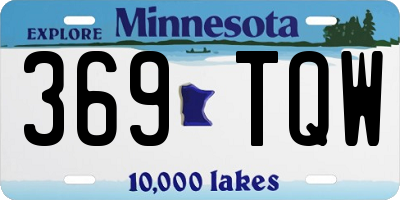 MN license plate 369TQW